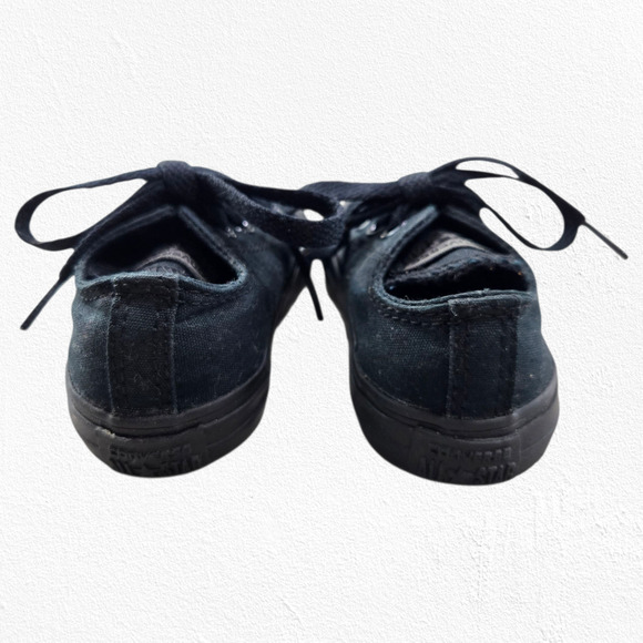 Converse All Star Chuck Taylor Low Top Sneakers Black Monochrome Infant Size 4 - Picture 4 of 9